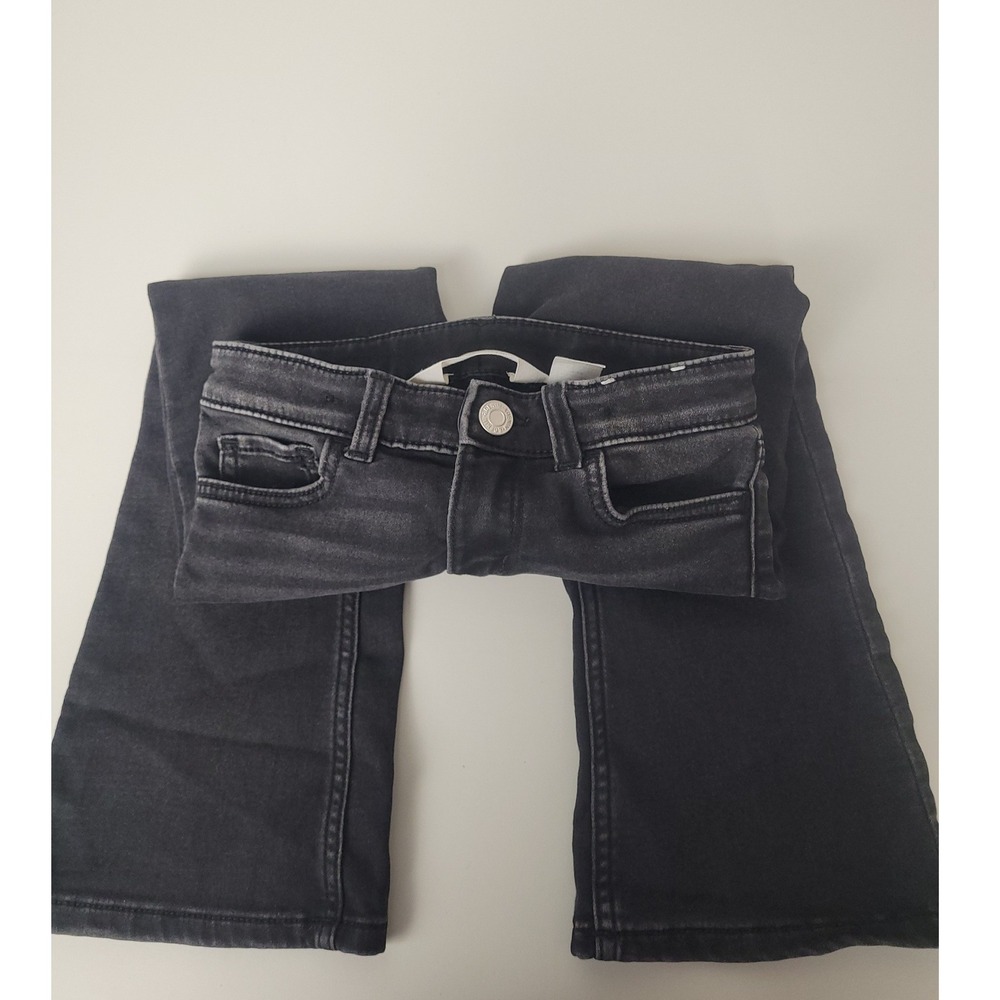 HM Kids Super Soft Flared Leg Jeans Washed Black 5T Bell Bottom Denim Pants